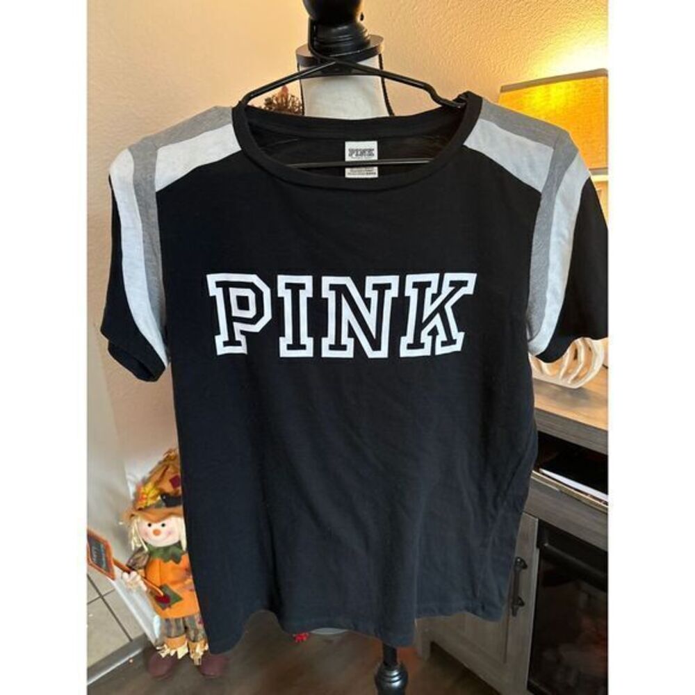 Pink women's shirt small petite‎ black